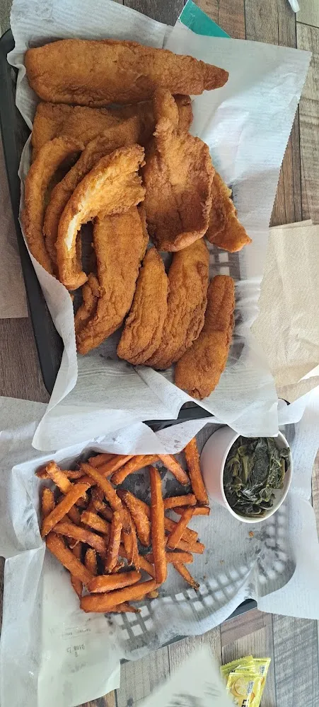1lb Fried Flounder and Sweet Potato Fries