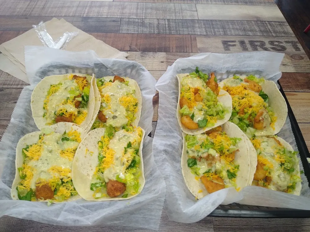 Mahi Mahi Tacos Left and Shrimp Tacos Right
