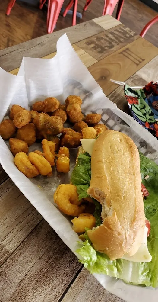 Skrimp PO Boy with Fried Okra